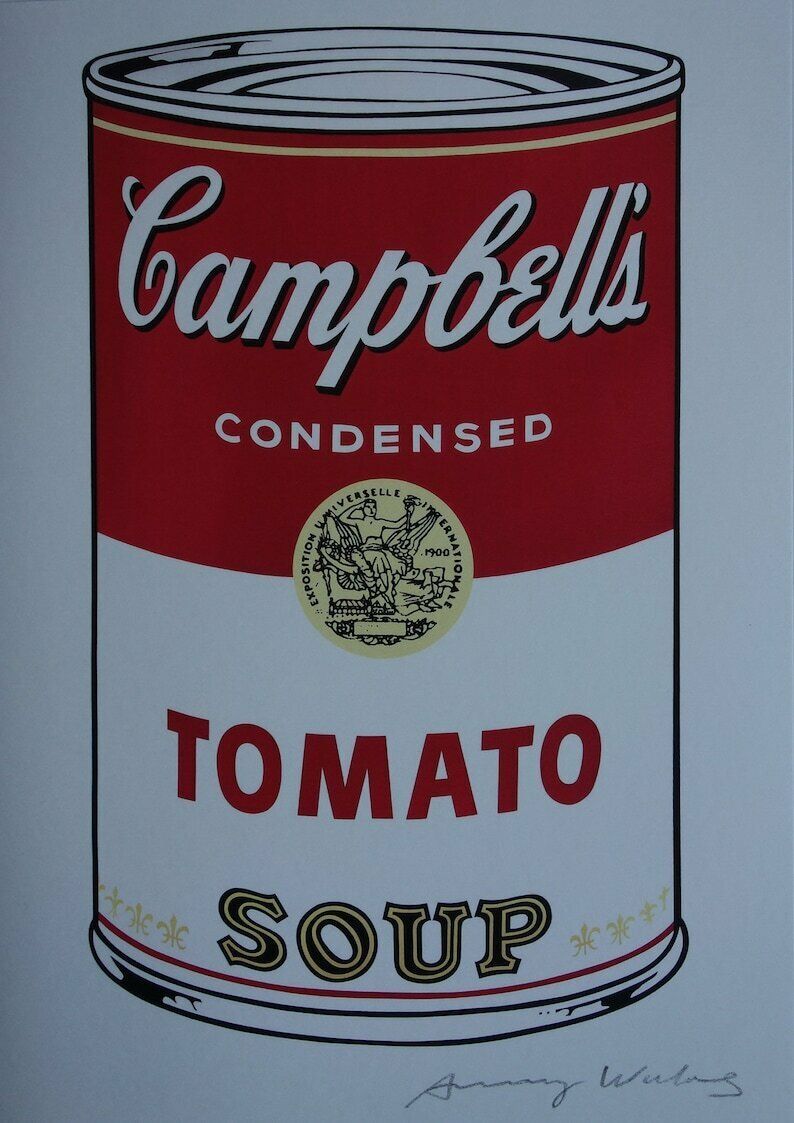 photo furniture Fine Pop Art Limited Edition Print – Campbell’s Soup Can, Andy Warhol, Hand Signed & Numbered, With Estate Stamp