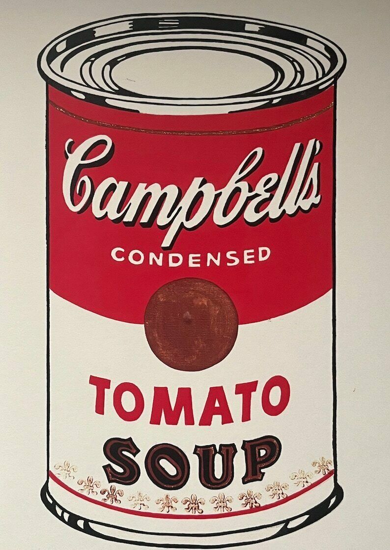 Fine Pop Art Limited Edition Print – Campbell’s Soup Can, Andy Warhol, Hand Signed & Numbered, With Estate Stamp photo furniture