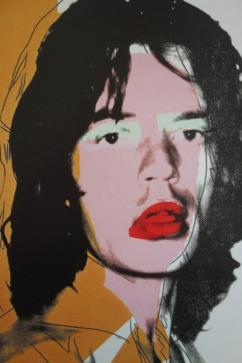 Fine Pop Art Andy Warhol Limited Edition Print – Mick Jagger, Signed & Numbered photo furniture