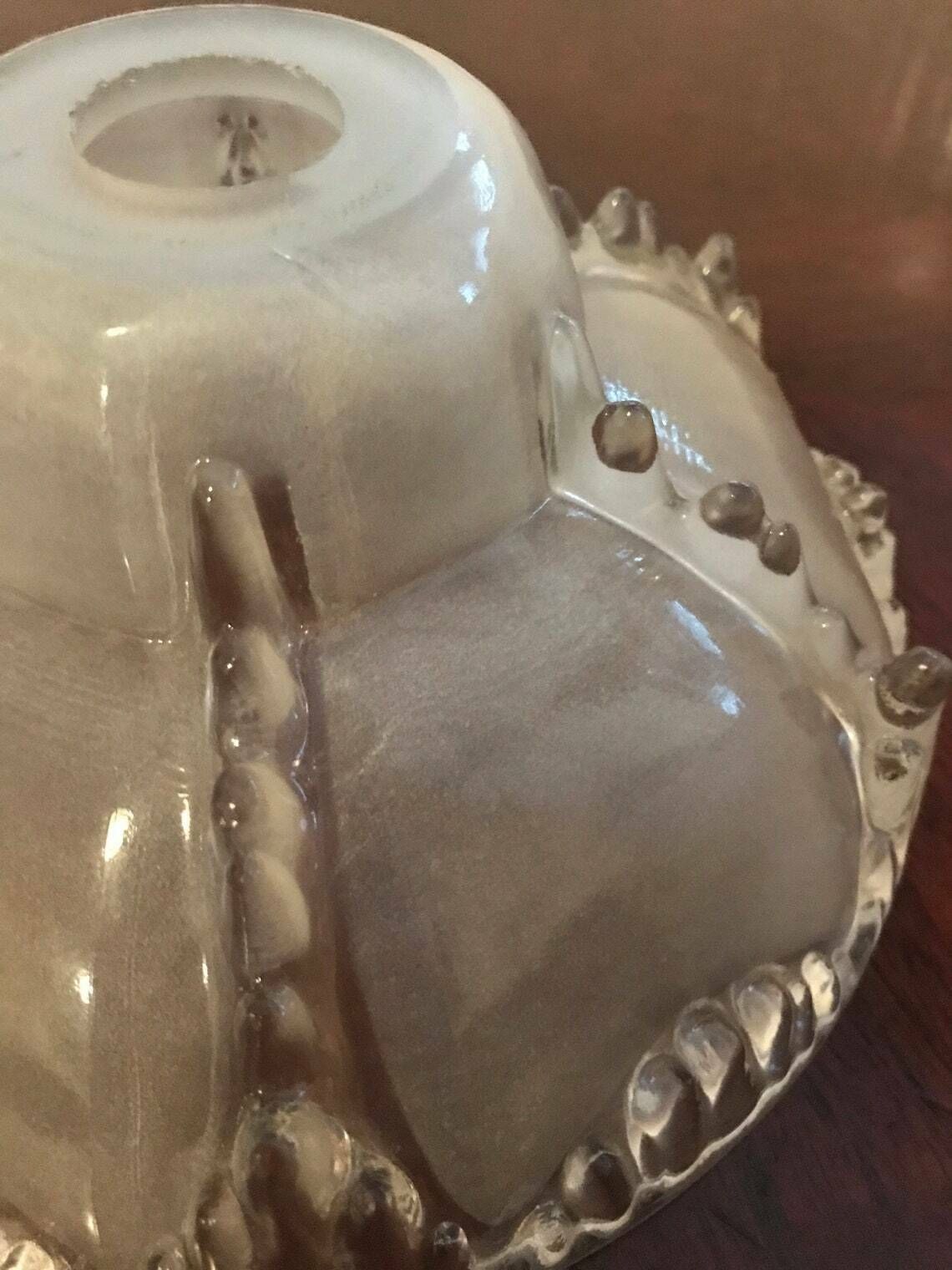 Signed French Art Deco Original Ezan Frosted Glass ‘Icicles ‘ Light/Lamp Shade photo buy