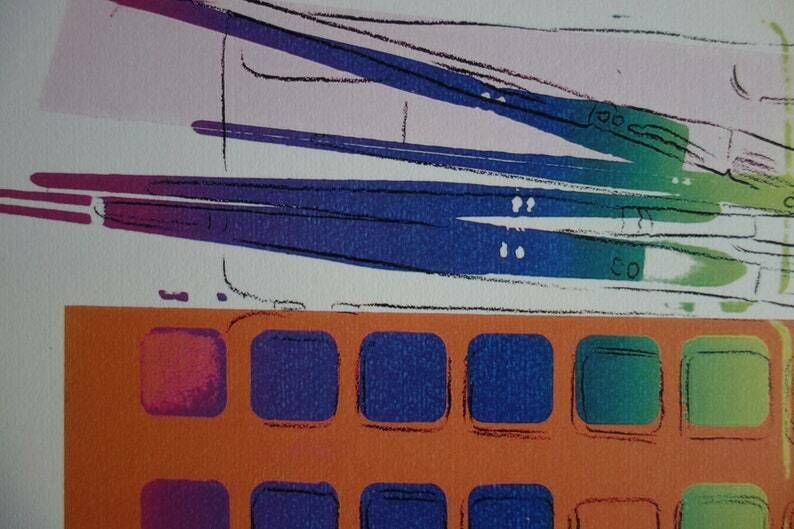 Fine Pop Art Limited Edition Print   Illustration   Watercolor Kit, Andy Warhol, Signed Trial Proof photo 225.0