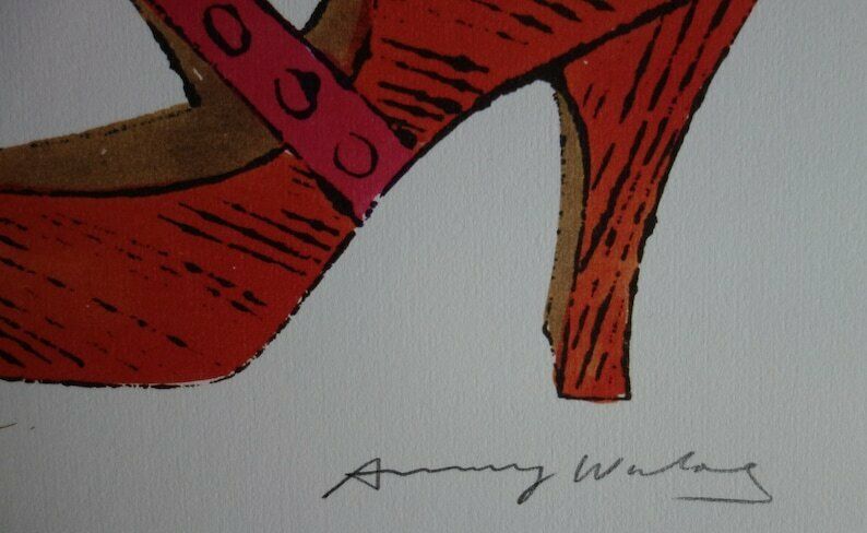 Fine Pop Art Limited Edition Illustration Print   Shoe, Andy Warhol, Signed & Stamped With Estate Stamp photo for sale