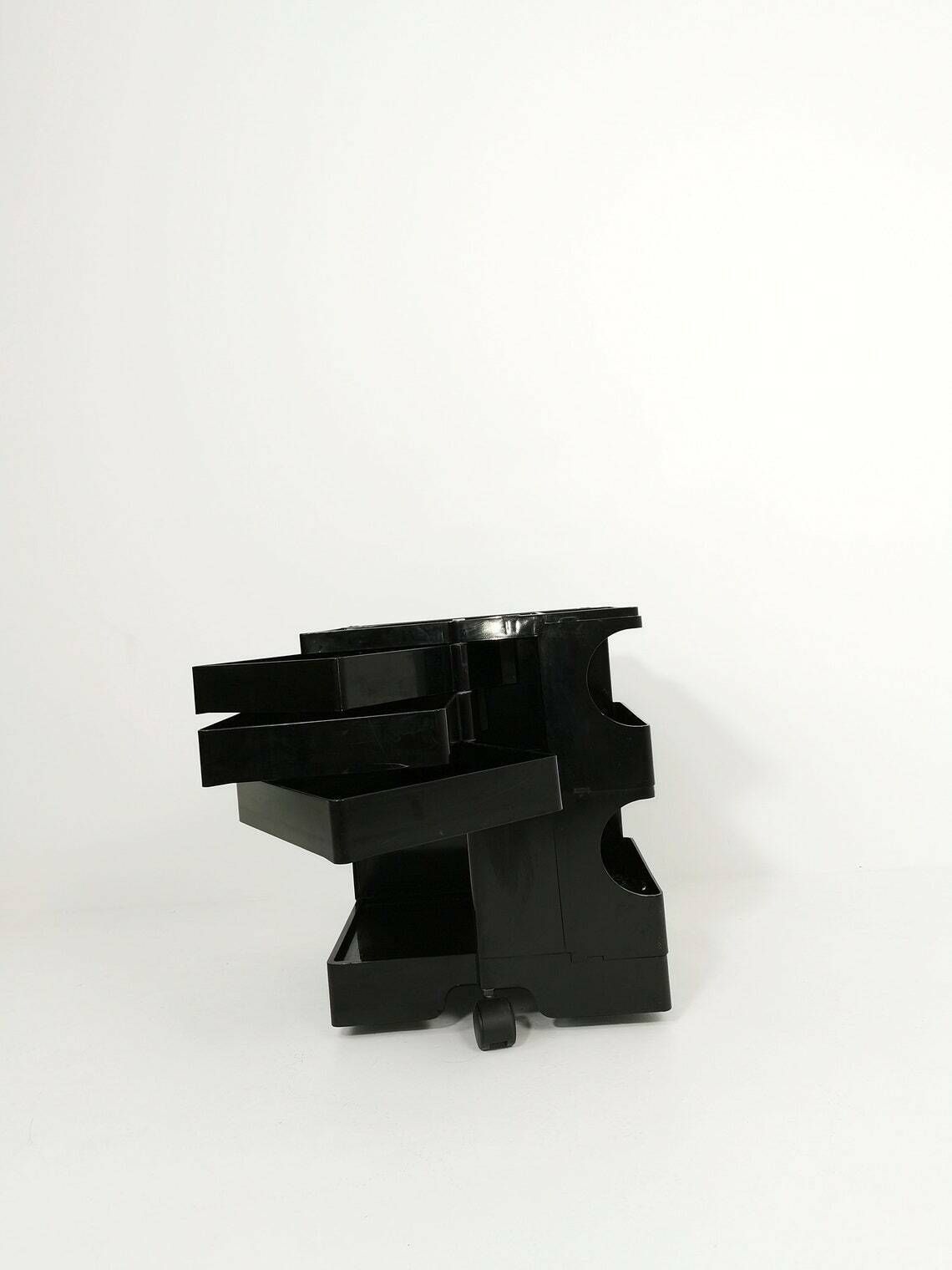Space Age Black Boby Storage Trolley By Joe Colombo For Bieffeplast Italy 1970s photo 396.0