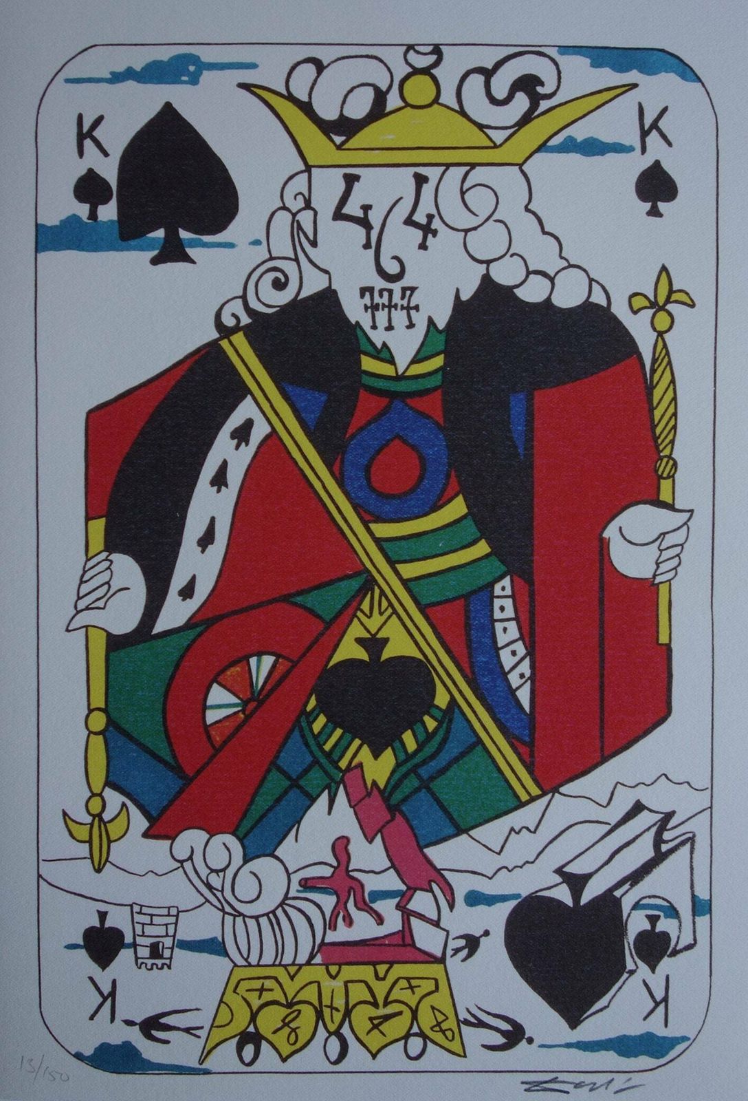 Fine Surrealist Limited Edition Print, Surreal Playing Cards   King   Spades, Salvador Dali, Signed & Numbered In Pencil photo vintage