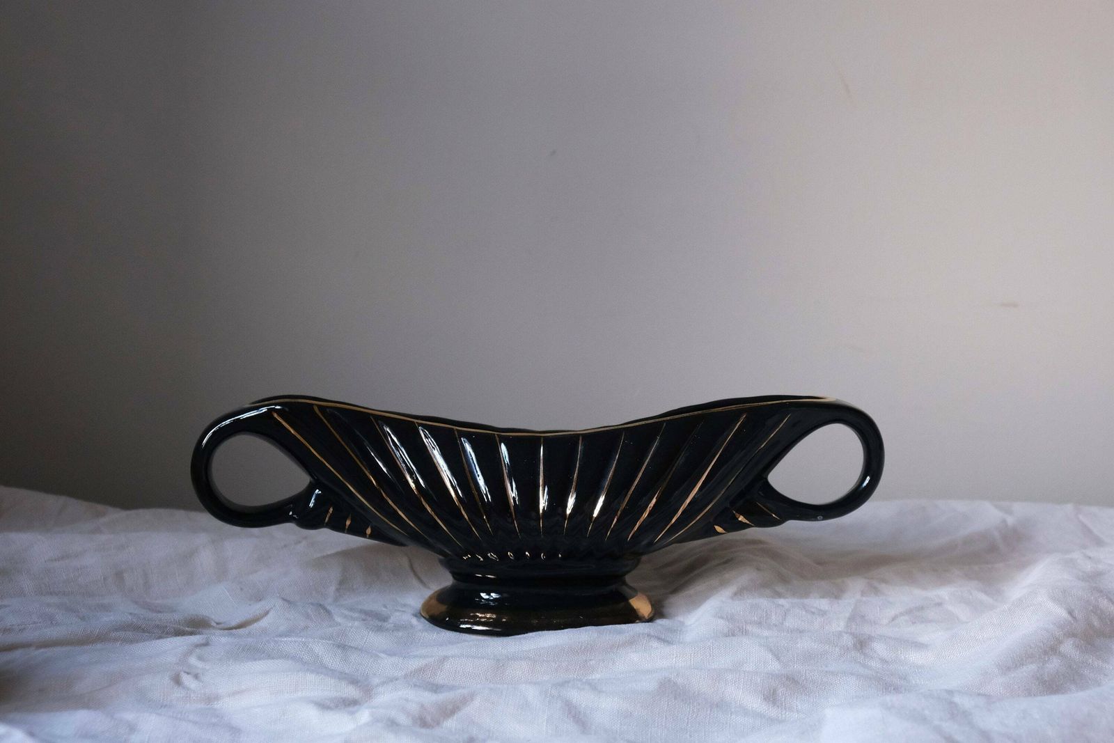 photo for sale Vintage Mantle Vase With Twin Handle, Art Nouveau Vase, Vintage White Posy Vase