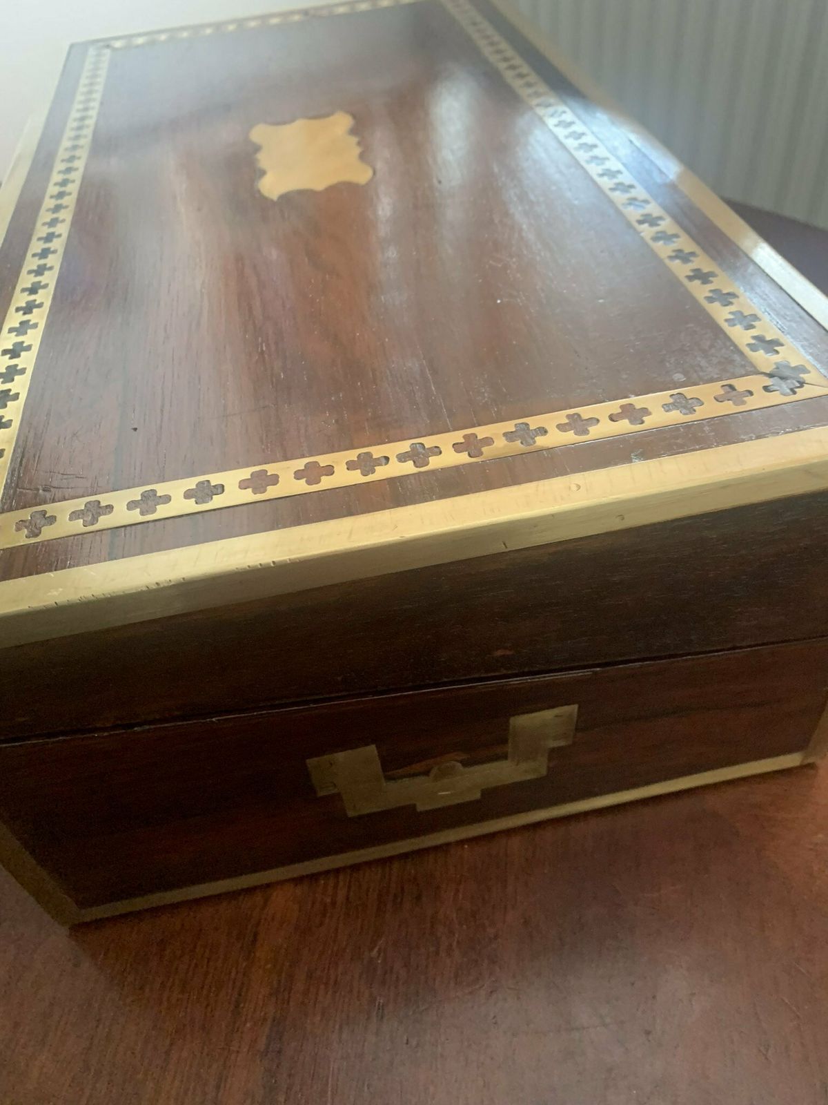 A Superb Large Antique Georgian Rosewood & Boulle Work Writing Slope/Desk C/W Working Lock And Secret Drawers photo for sale