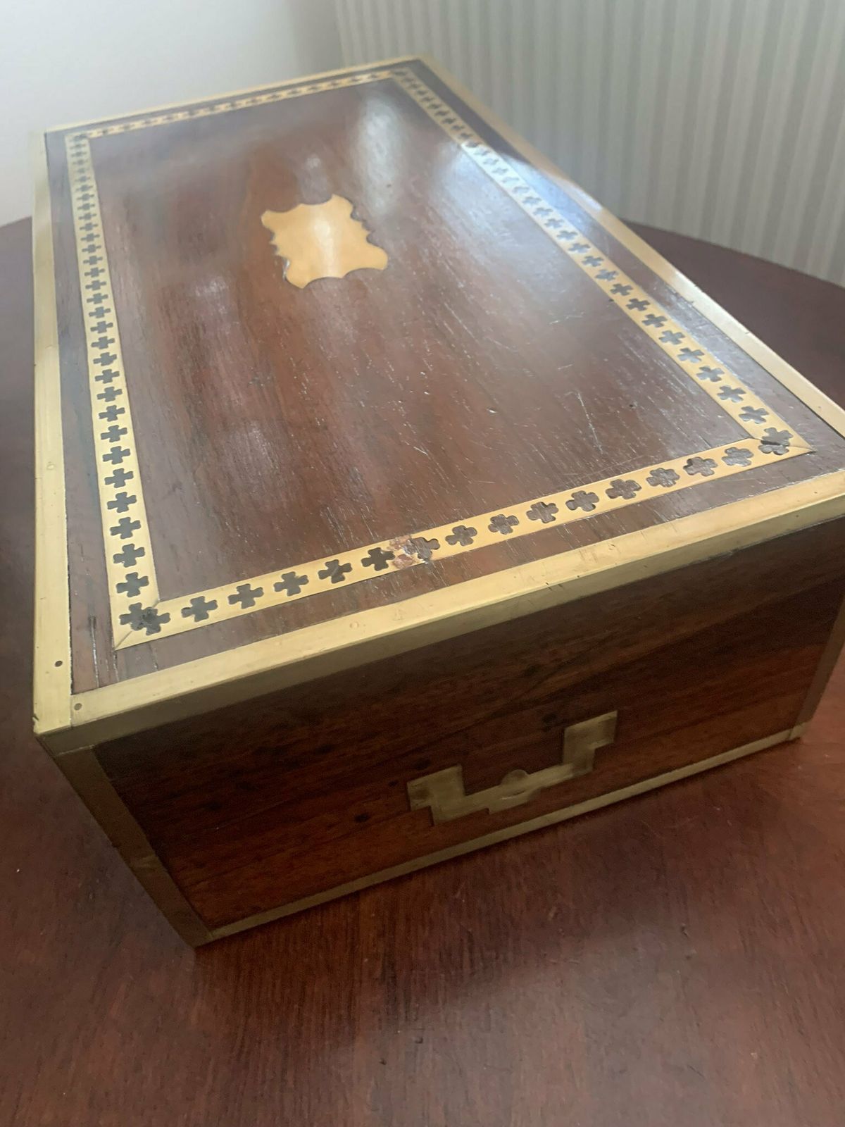 A Superb Large Antique Georgian Rosewood & Boulle Work Writing Slope/Desk C/W Working Lock And Secret Drawers photo Home Decor