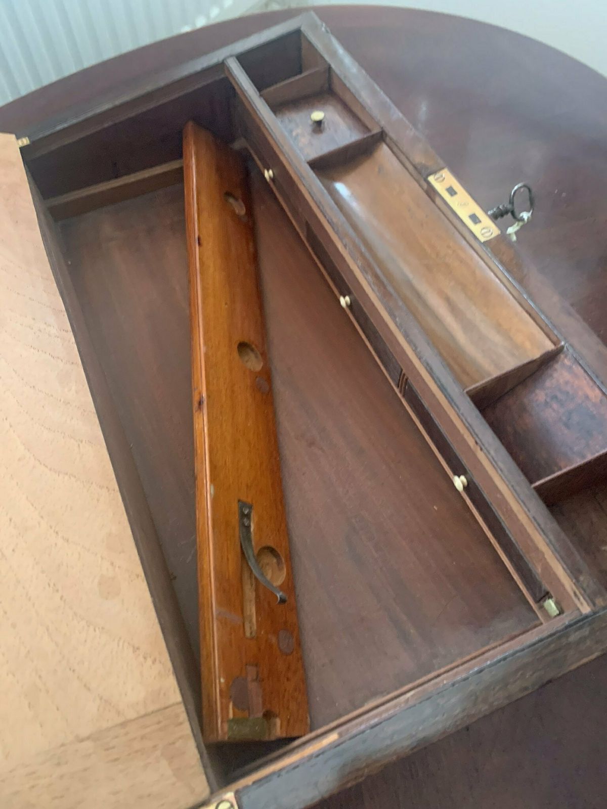A Superb Large Antique Georgian Rosewood & Boulle Work Writing Slope/Desk C/W Working Lock And Secret Drawers photo vintage