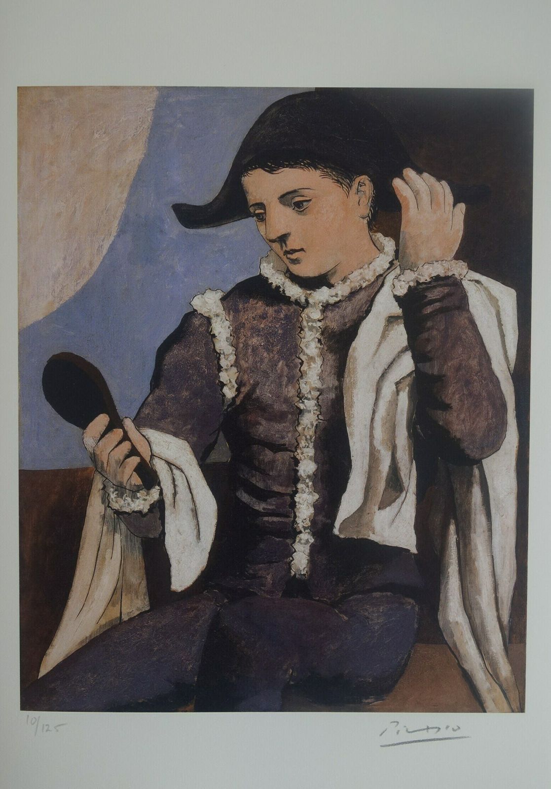 Fine Cubist Limited Edition Print   Blue Period Portrait Of A Harlequin, Pablo Picasso, Signed & Numbered