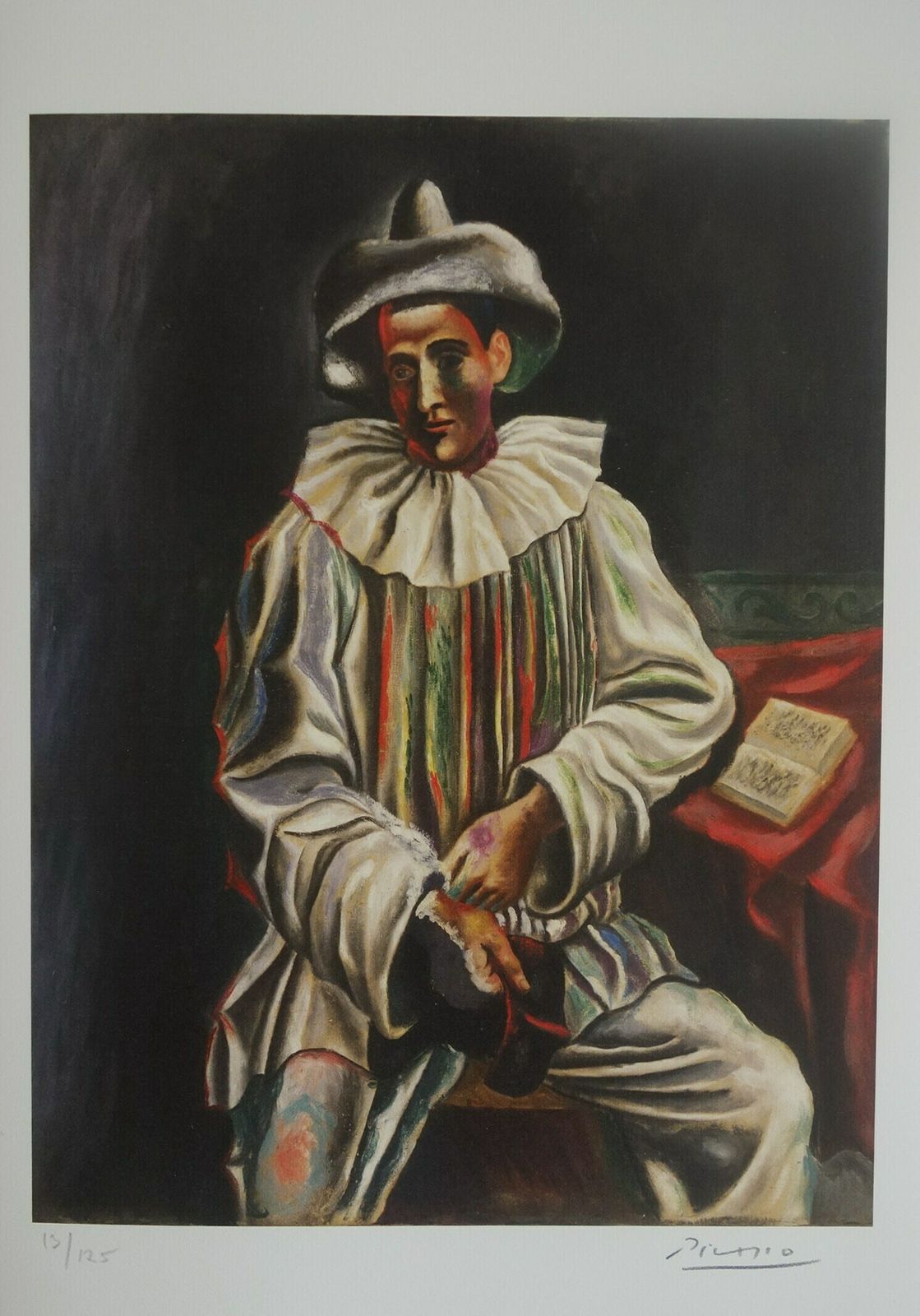 Fine Cubist Limited Edition Print   Blue Period Portrait Of A Harlequin, Pablo Picasso, Signed & Numbered photo buy