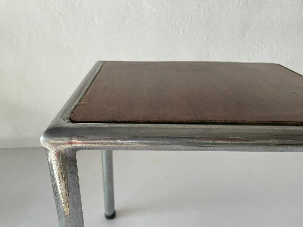 Italian Design Wooden And Thick Metal Body Pair Of Shoe Fitting Stools Or Tables For Creative Purposes, 1970s, Italy photo vintage