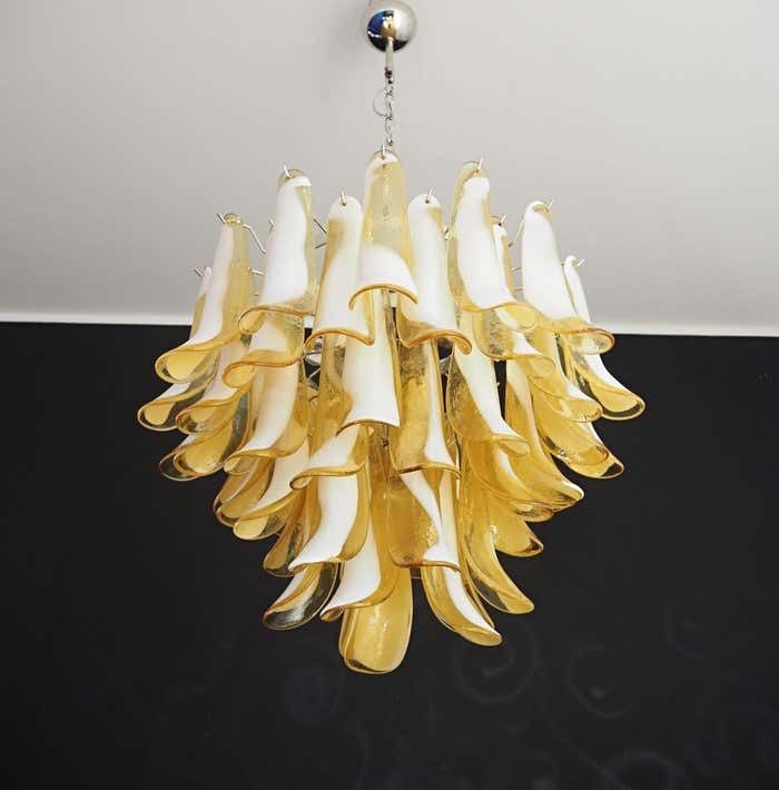 Italian Caramello Petal Chandelier, Murano photo vintage