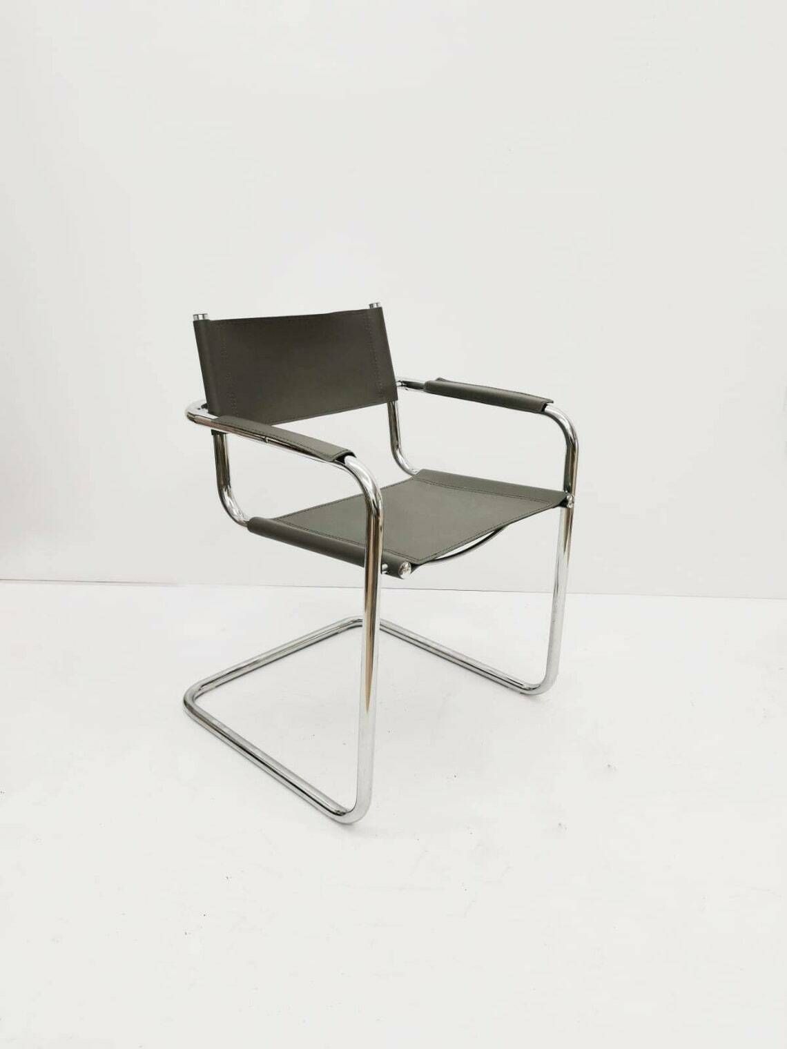 1 Of 2 Model Mg5 Centro Studi Desk Chair By Mart Stam & Marcel Breuer For Matteo Grassi, 1970s photo furniture