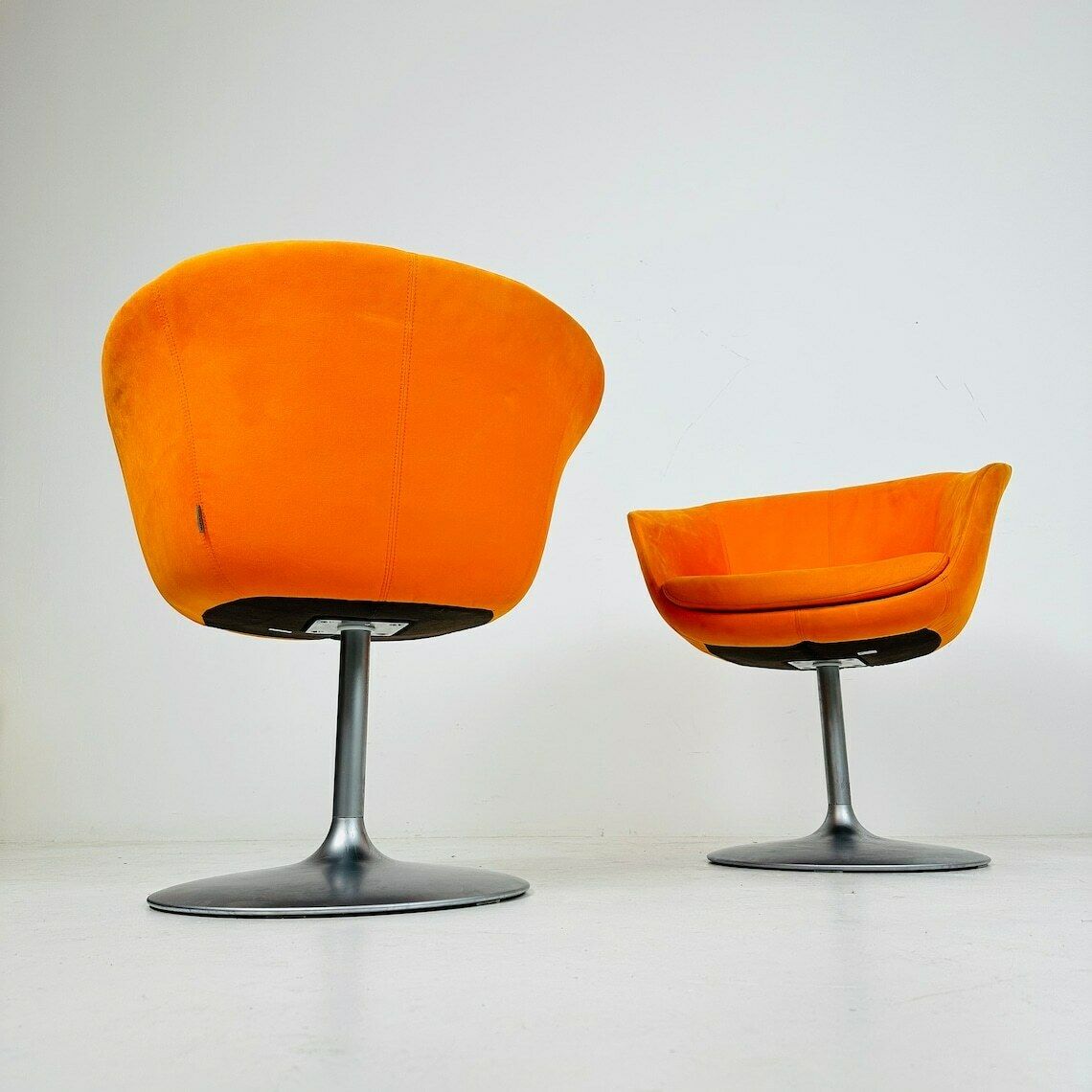 Pair Of Walter Knoll Swivel Barrel Chairs 1970s photo vintage