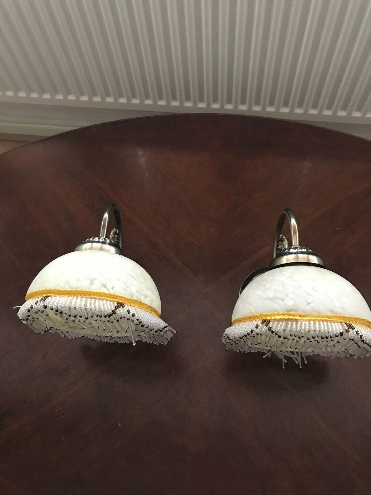 Art Deco Style Marbled Glass Wall Lights/Sconces Pair photo furniture