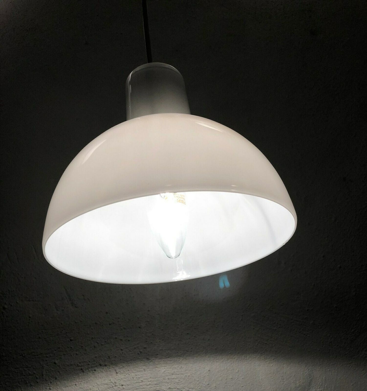 Danish Opal Glass Postmodern White Ceiling Lamp   Design By Anja Kjær For Royal Copenhagen And Holmegaard In 1993 photo for sale
