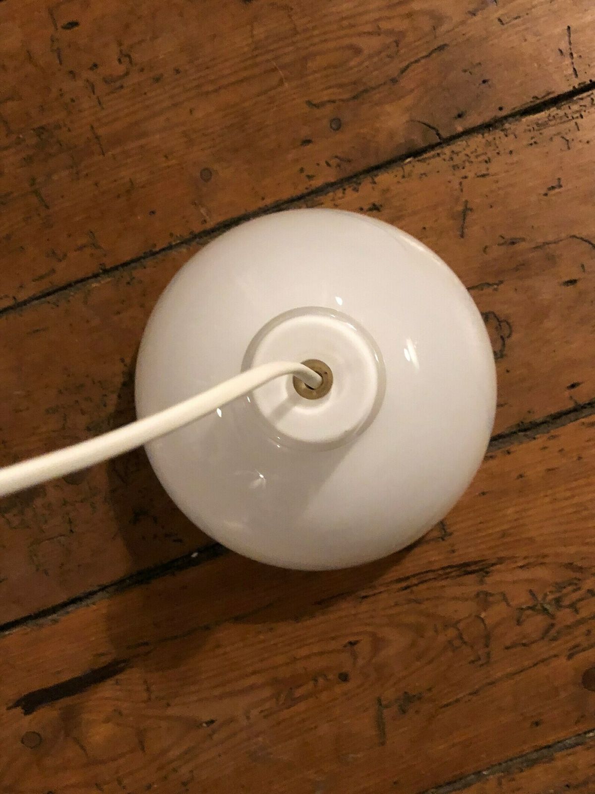 Danish Opal Glass Postmodern White Ceiling Lamp   Design By Anja Kjær For Royal Copenhagen And Holmegaard In 1993 photo vinterior