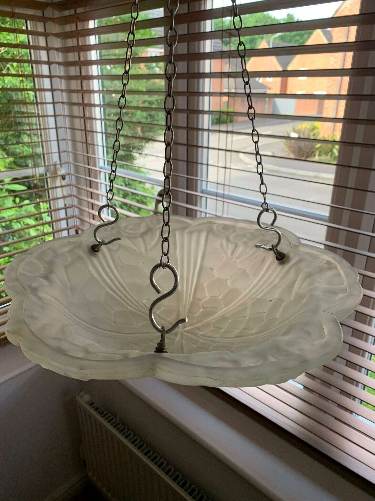 Original Antique Art Deco Chandelier By Degue C1930 C/W Original Rose