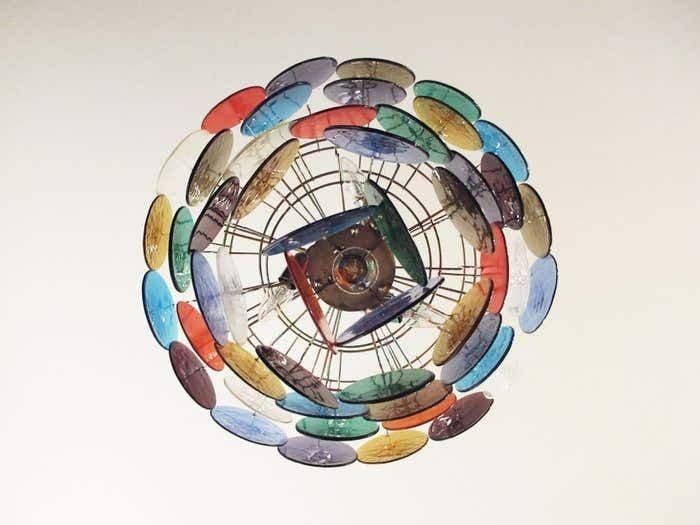 Italian Multicolored Glass Disks Chandelier, Murano photo 1442.0