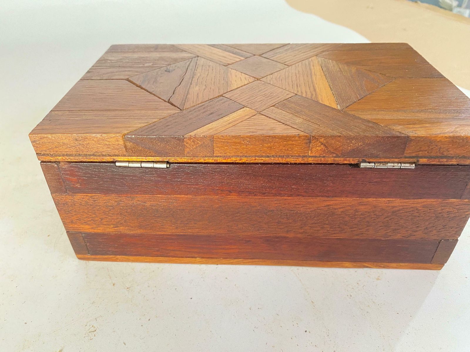 Decorative And Jewelry Box In Wood With Geometrical Inlays France 1970 photo 374.0