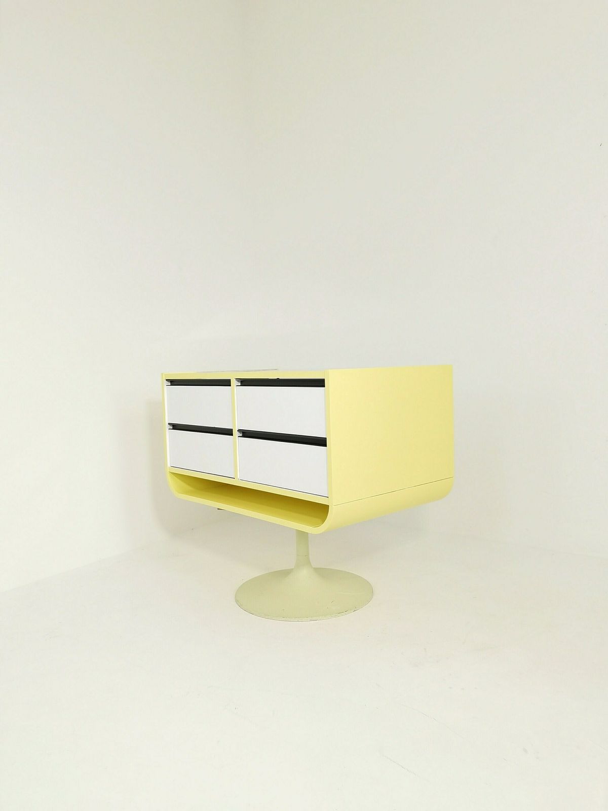 Space Age Mid Century Tulip Show Case Drawers With Glass Front 1970s