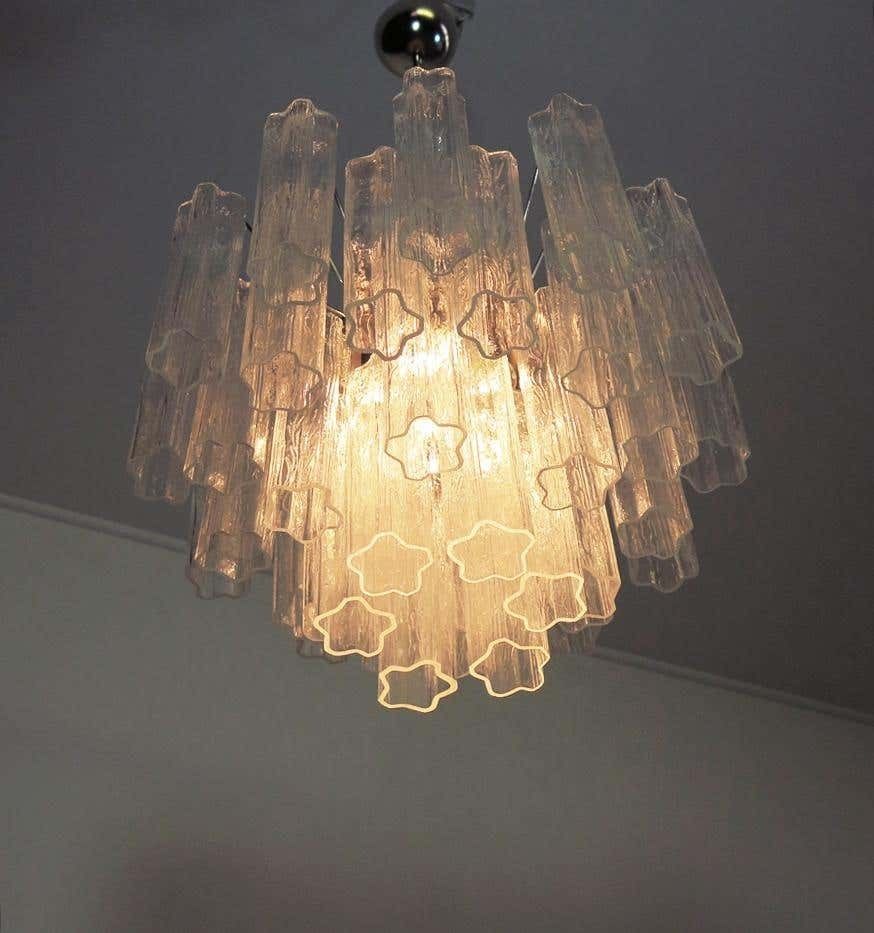 photo vintage Tronchi Chandelier In The Style Toni Zuccheri For Venini, Murano, 1990
