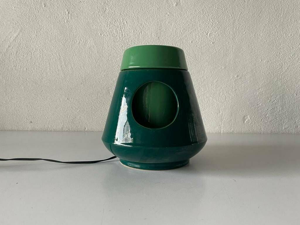 Very Rare Italian Mid Century Modern Green Ceramic Swivel Table Lamp, 1960s, Italy photo furniture