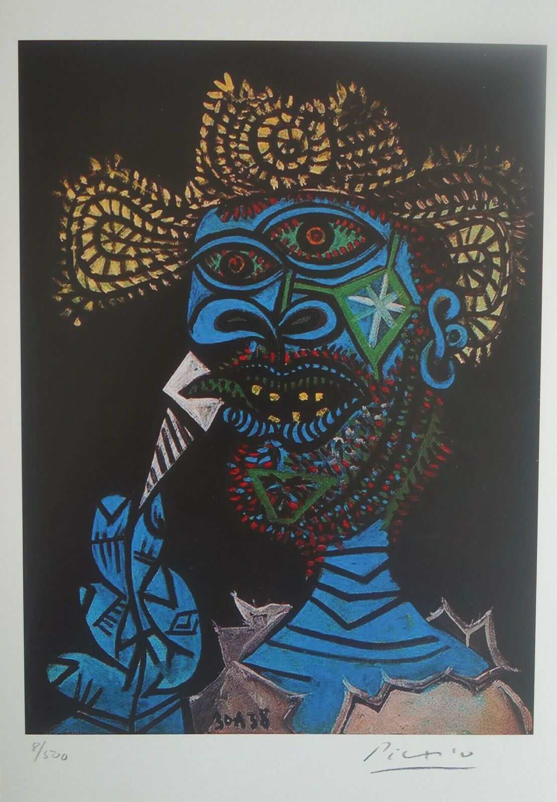 Fine Cubist Limited Edition Print   Portrait Of A Man, Pablo Picasso, Hand Signed & Numbered