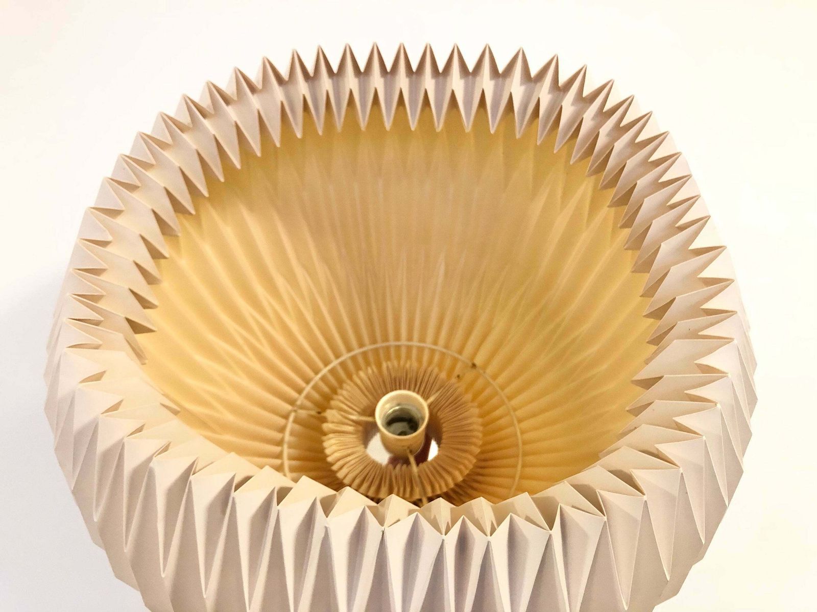 Vintage Original Le Klint Model 147 Large Mid Century Modern Folded Ceiling Lamp In Cream   Design By Esben Klint In 1952 photo vintage
