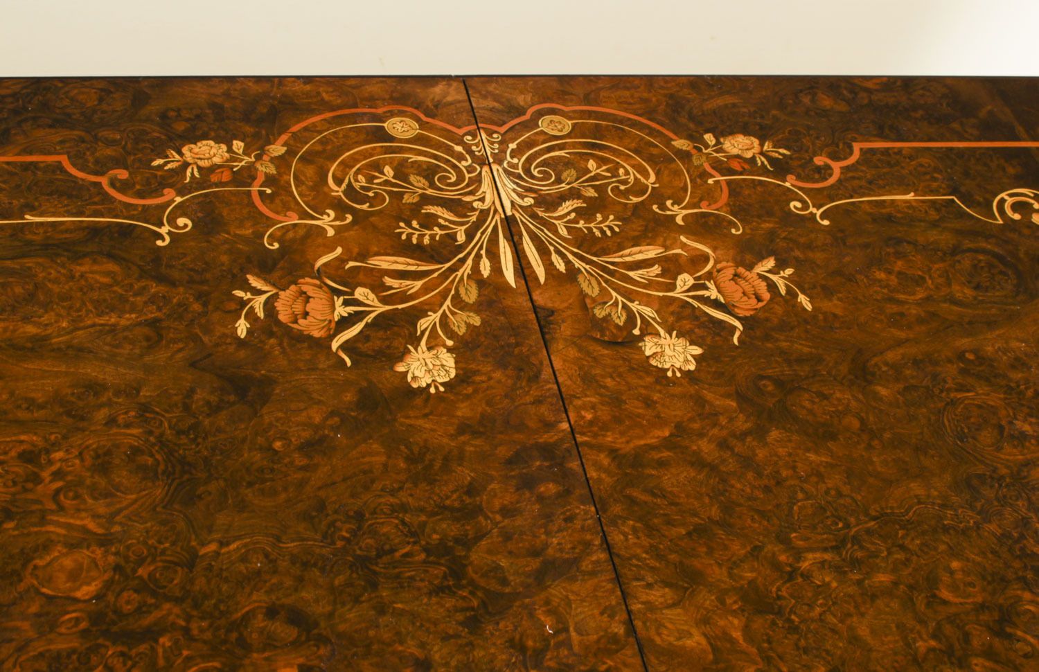 photo furniture Bespoke Handmade Burr Walnut & Marquetry Dining Table Set