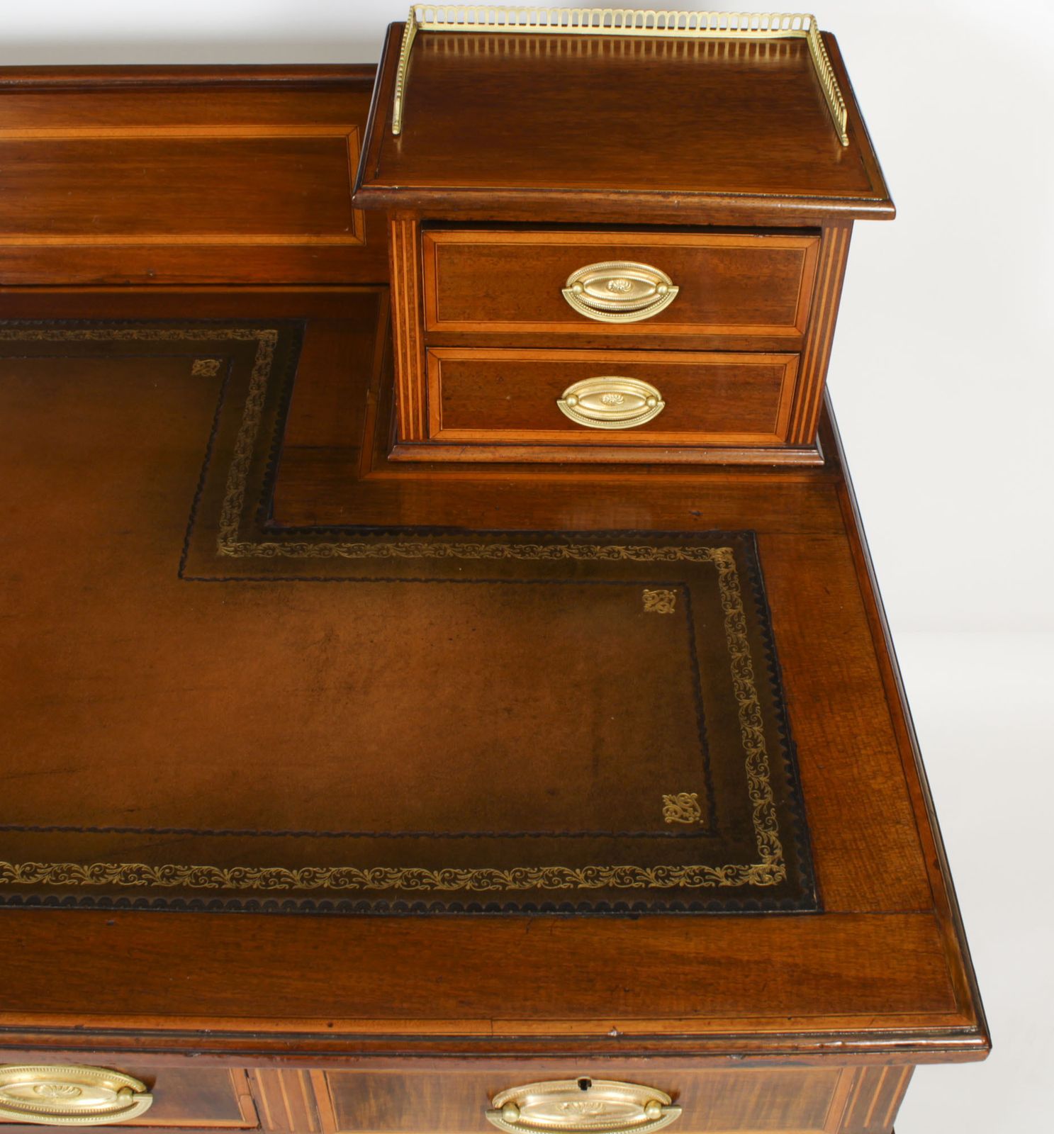 Victorian Inlaid Mahogany Desk  19th C photo 2900.0