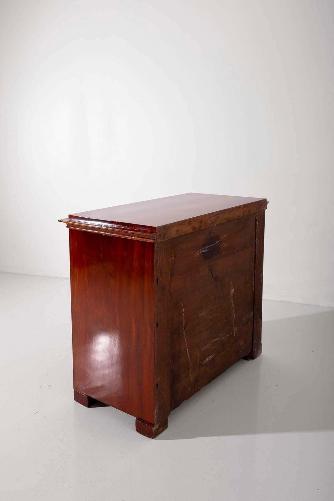 Furniture Antique Biedermeier Style Drop Front Mahogany Secretary Chest photo