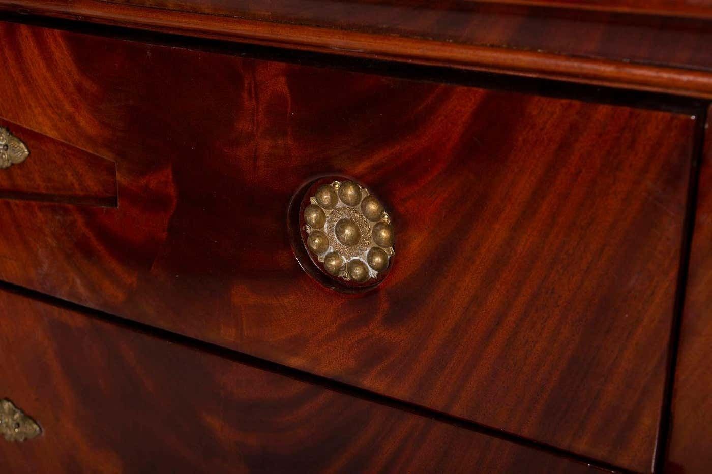 photo vinterior Antique Biedermeier Style Drop Front Mahogany Secretary Chest