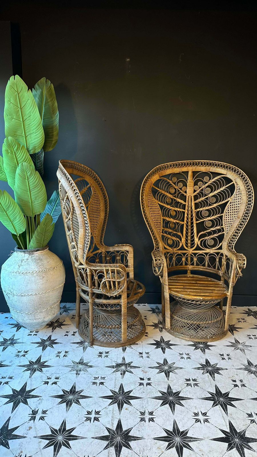 Stunning Pair Of Emmanuelle Peacock By Koq Maison Throne Chairs   Rare photo for sale