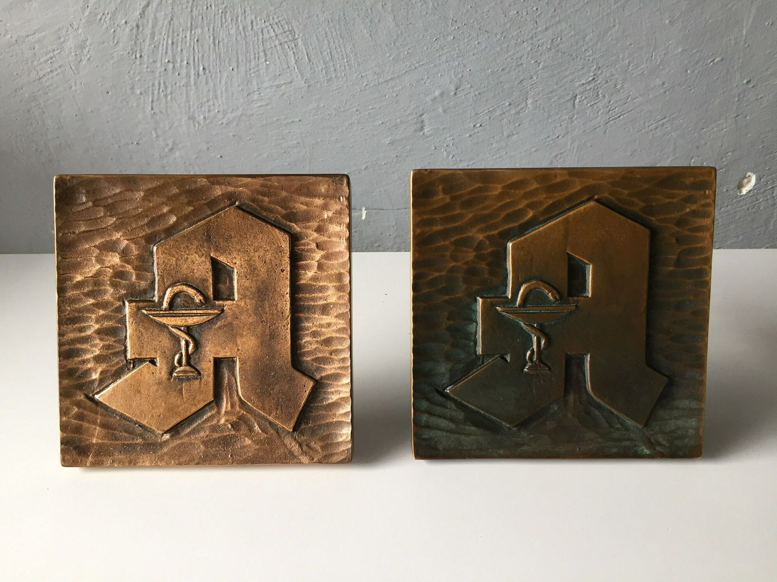 Very Heavy Solid Bronze Square Door Handles   Apotheke Door Handles   1960s Germany photo furniture