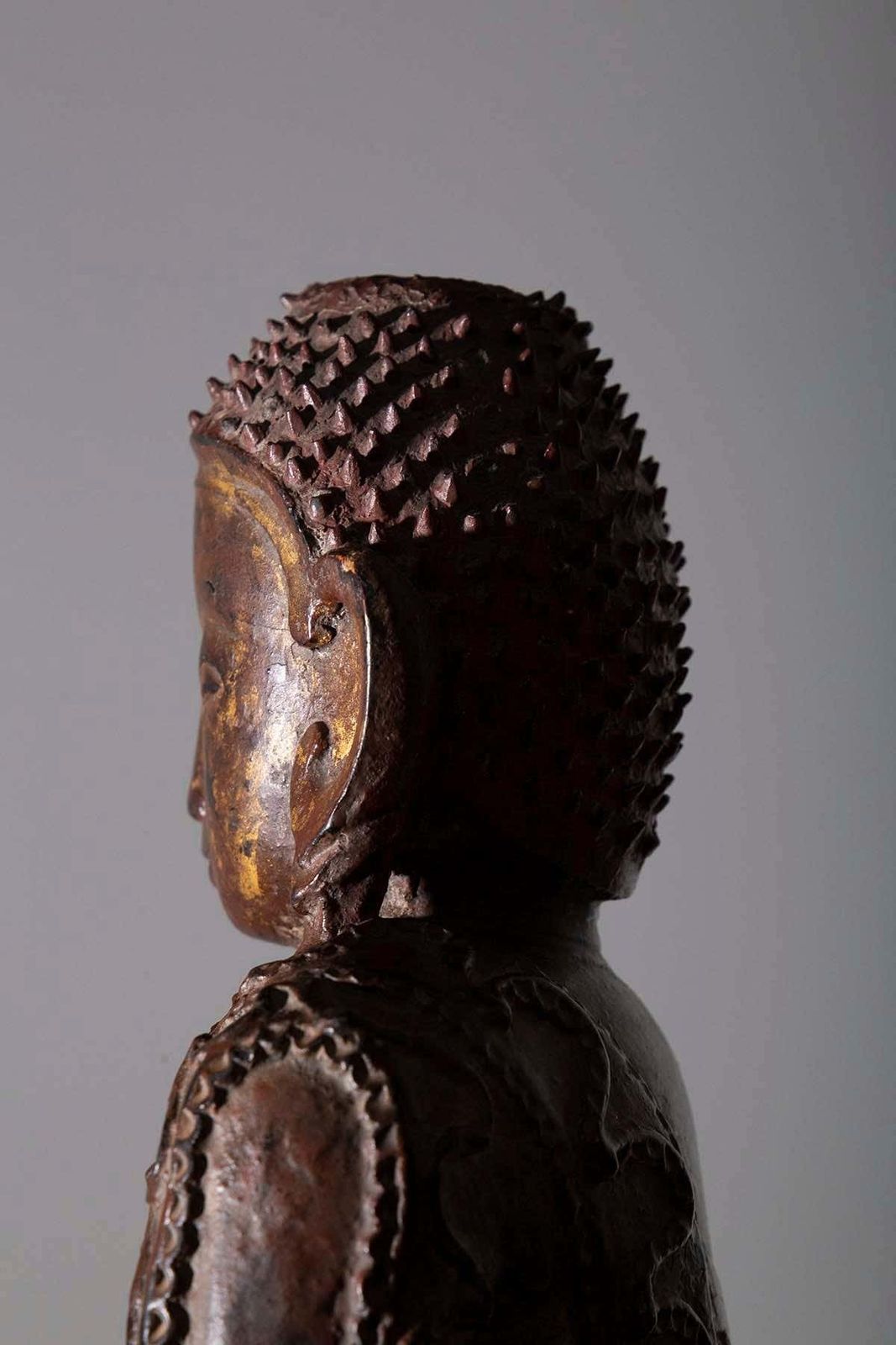 Home Decor Large Wooden Buddha Sculpture Probably Laos, 19th 20th Century photo