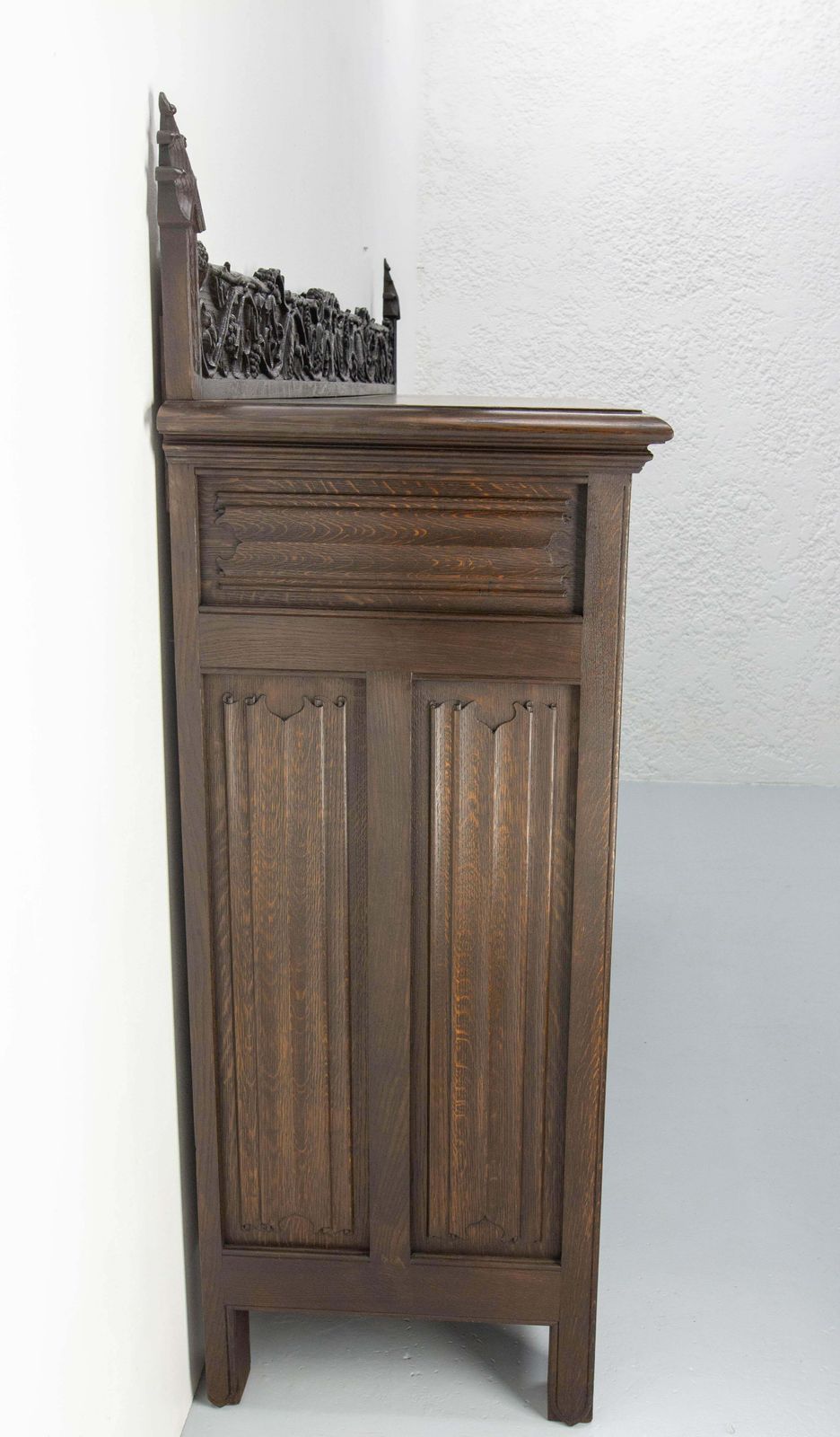 French Oak & Wrought Iron Buffet Neogothic St Tree Of Life Theme Early 20th C photo Furniture
