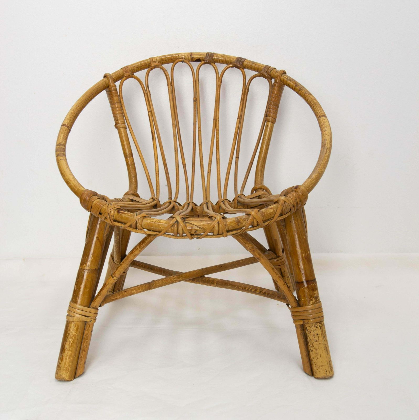 Wicker Chair For Child French, Circa 1960 photo for sale