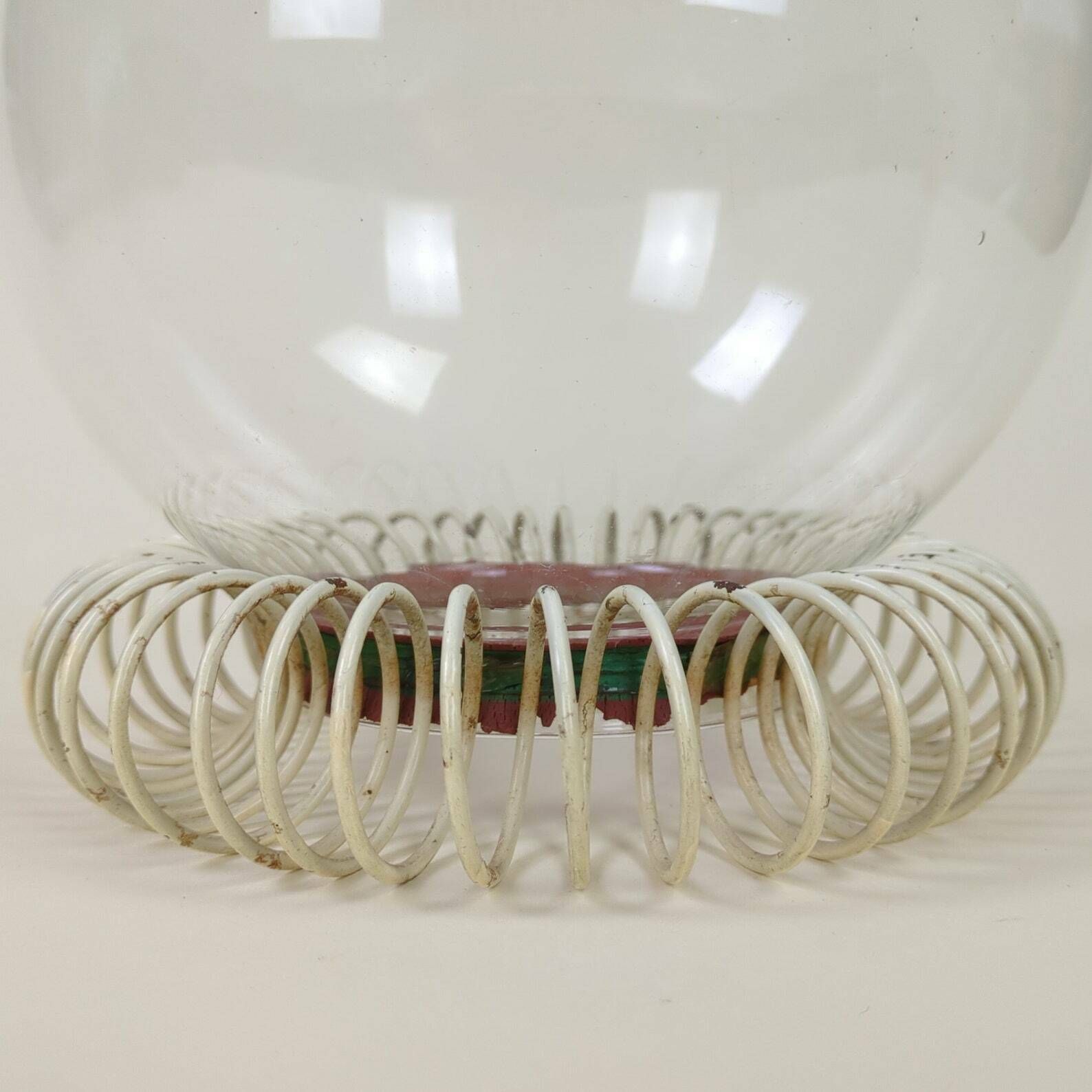 French 1950s Blown Glass Boule Display, Decorative Glass Art Display, Table Top Stand, Curiosity Cabinet Presenter photo vinterior
