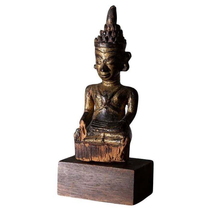South East Asian Lacquered Wood Buddha, 19th Century