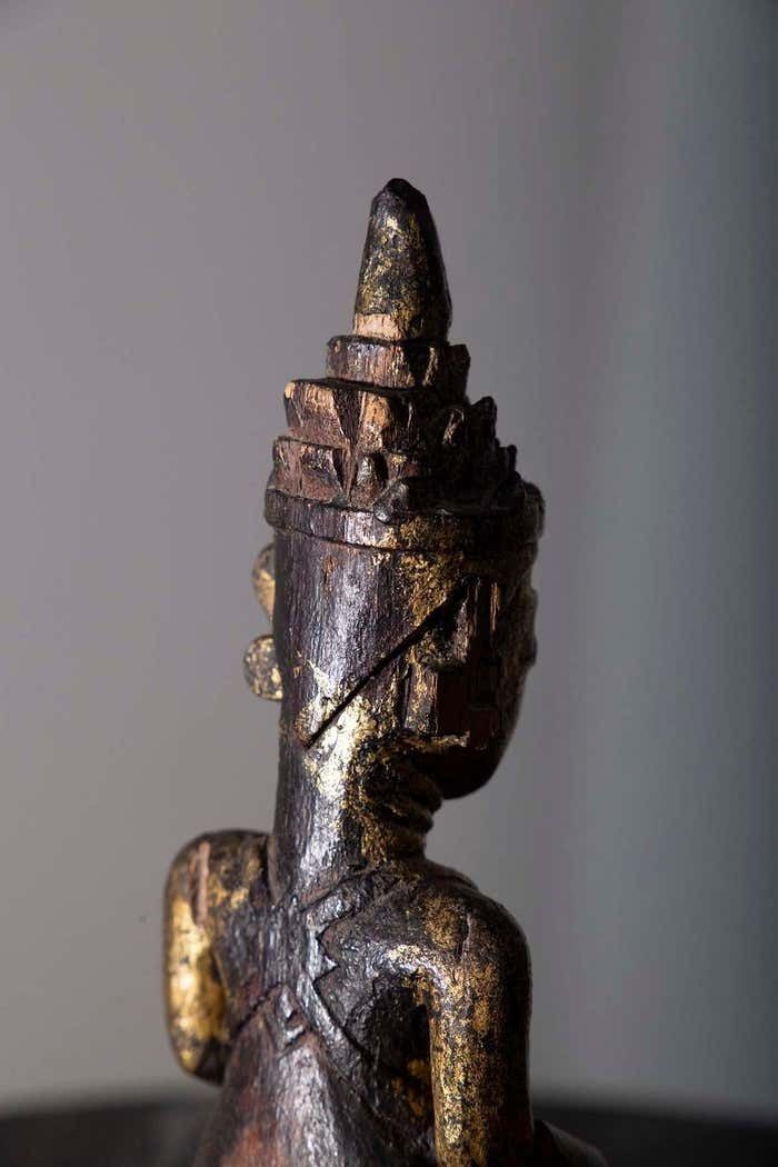 South East Asian Lacquered Wood Buddha, 19th Century photo buy