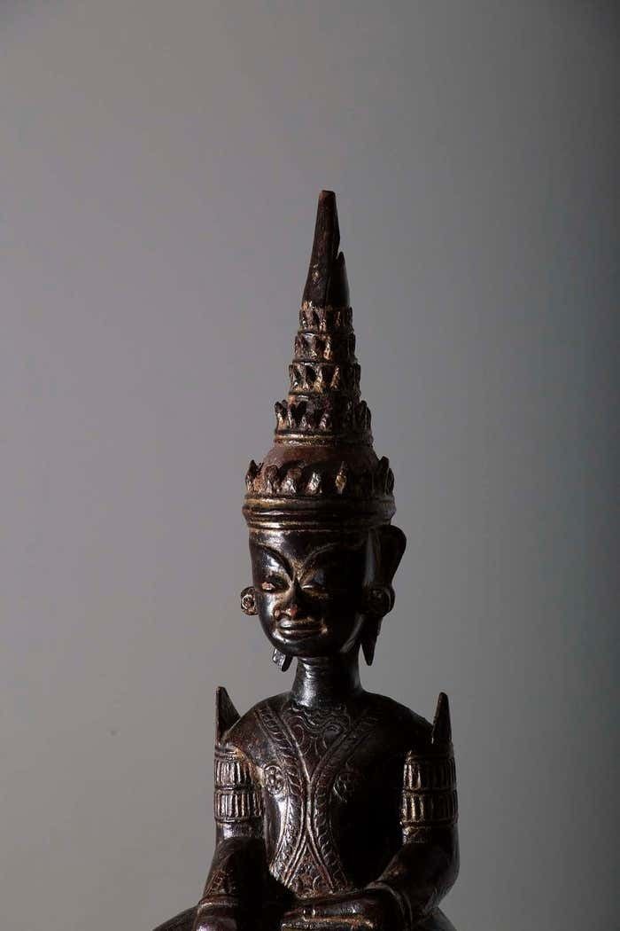 Antique Sculpture Wooden Buddha Mun From Thailand 19th Century photo furniture