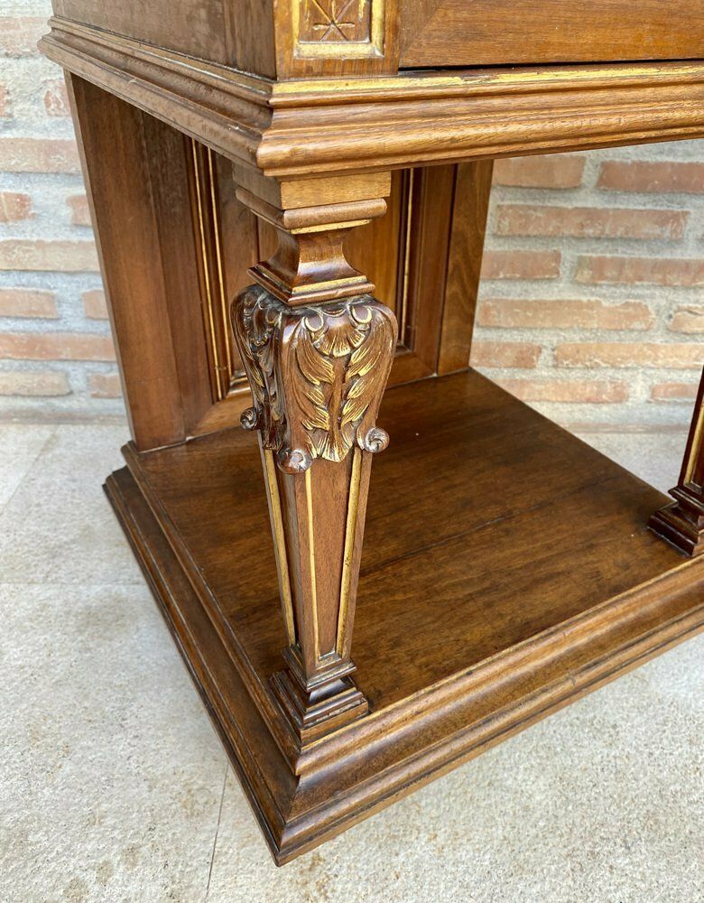 photo furniture 19th Century French Marble Top Bedside Tables, 1890s, Set Of 2
