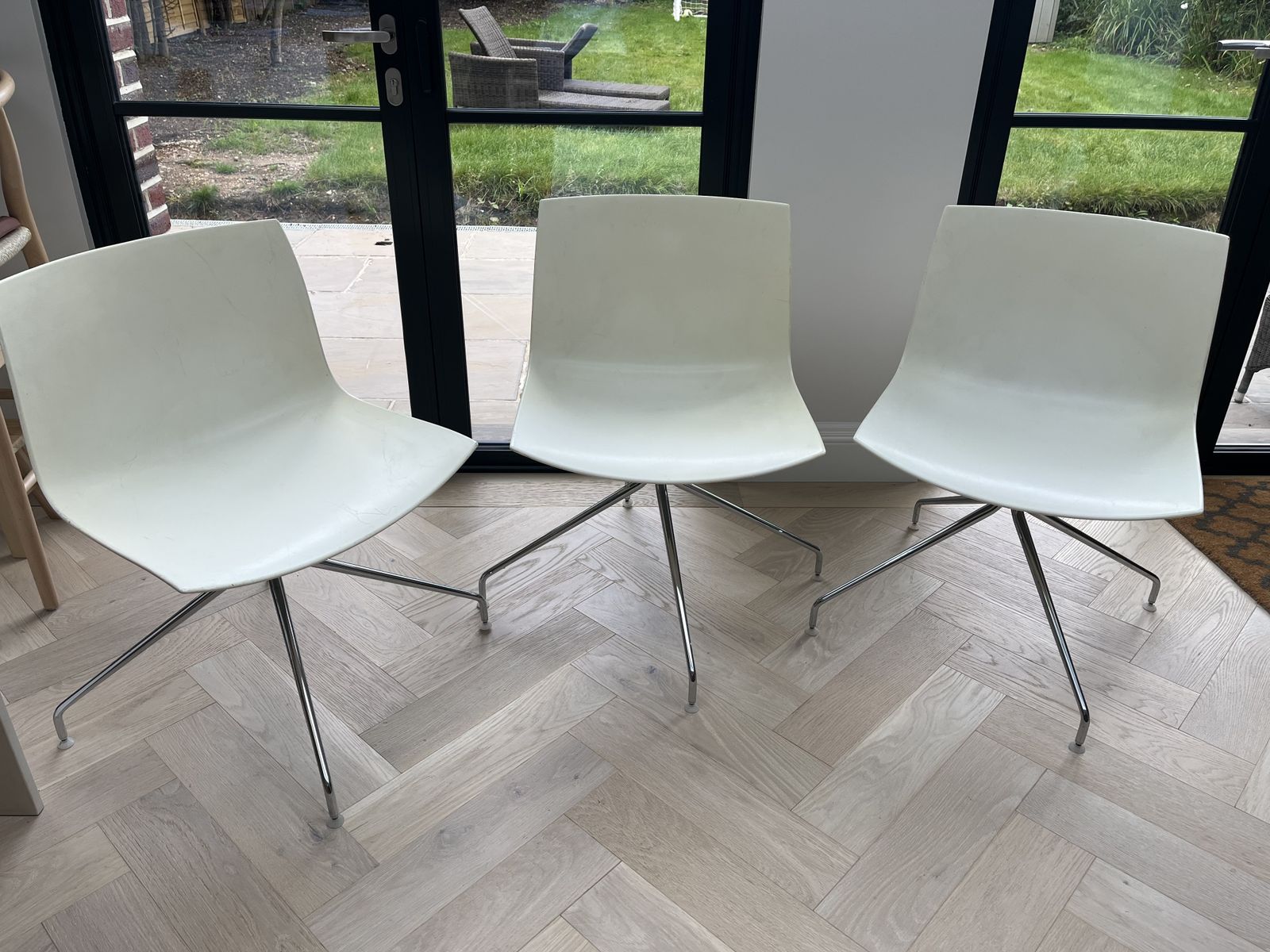 Set Of 3 Vintage Plastic Chairs By Lievore Altherr Molina For Arper, Italy 2000