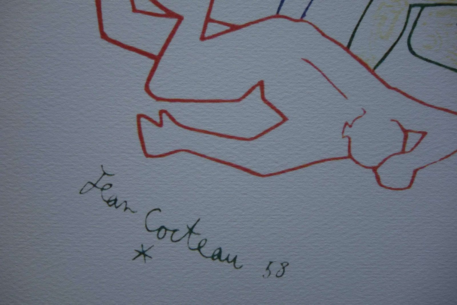 Rare Beautiful Limited Illustration Print   Pegasus, Jean Cocteau, Signed, Numbered & Stamped photo Art