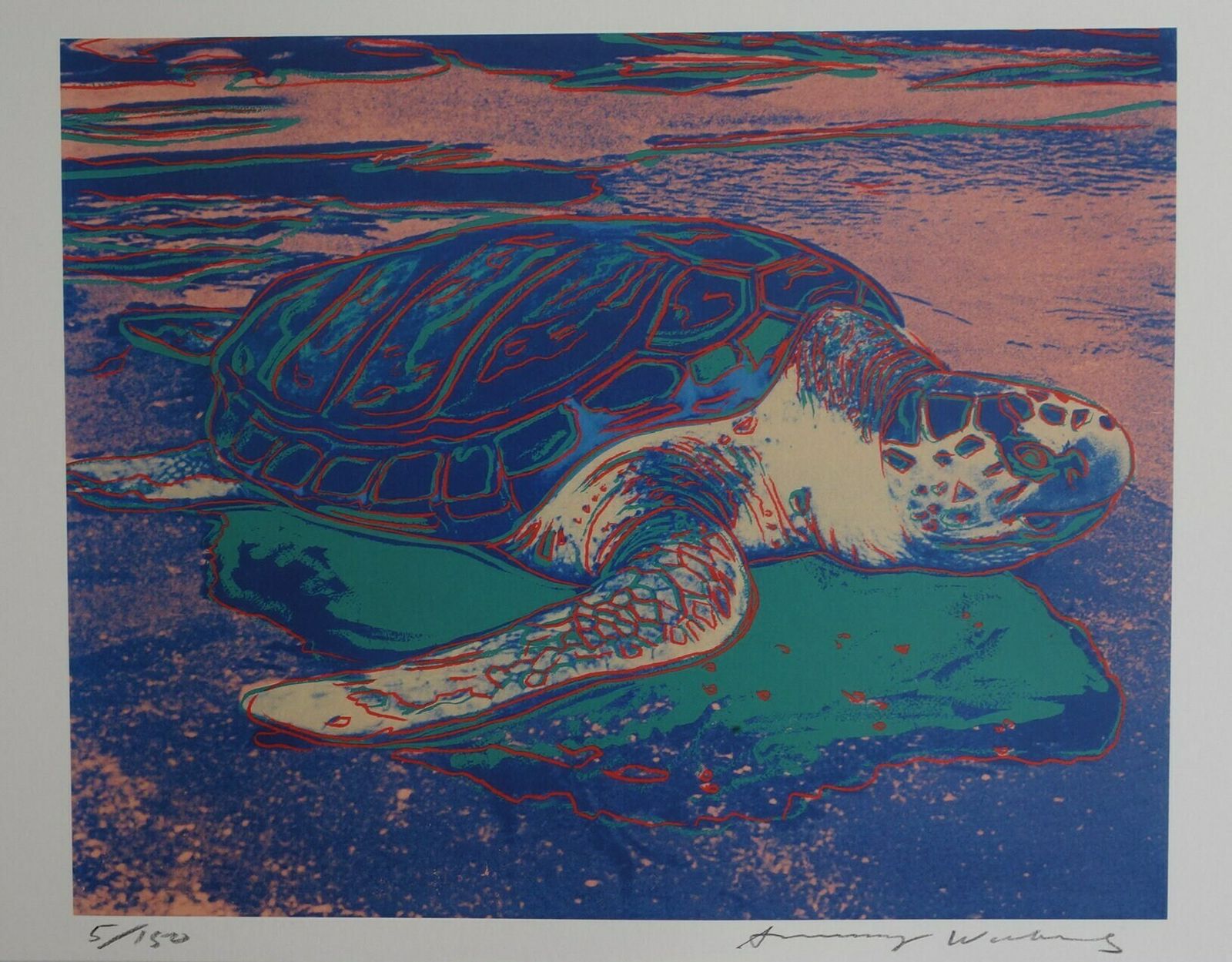 Fine Pop Art Limited Edition Print   Animal Series   Turtle, Andy Warhol, Signed & Numbered photo furniture