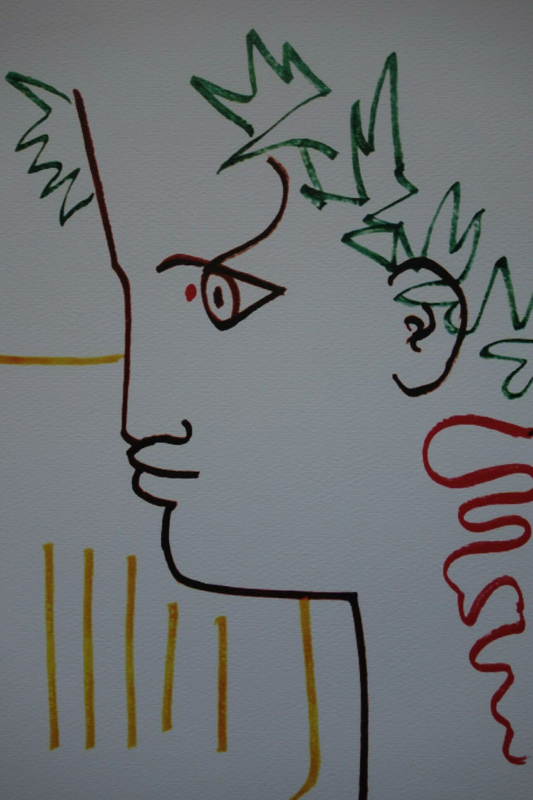 Rare Beautiful Limited Illustration Print   Portrait, Jean Cocteau, Signed, Numbered & Stamped photo buy