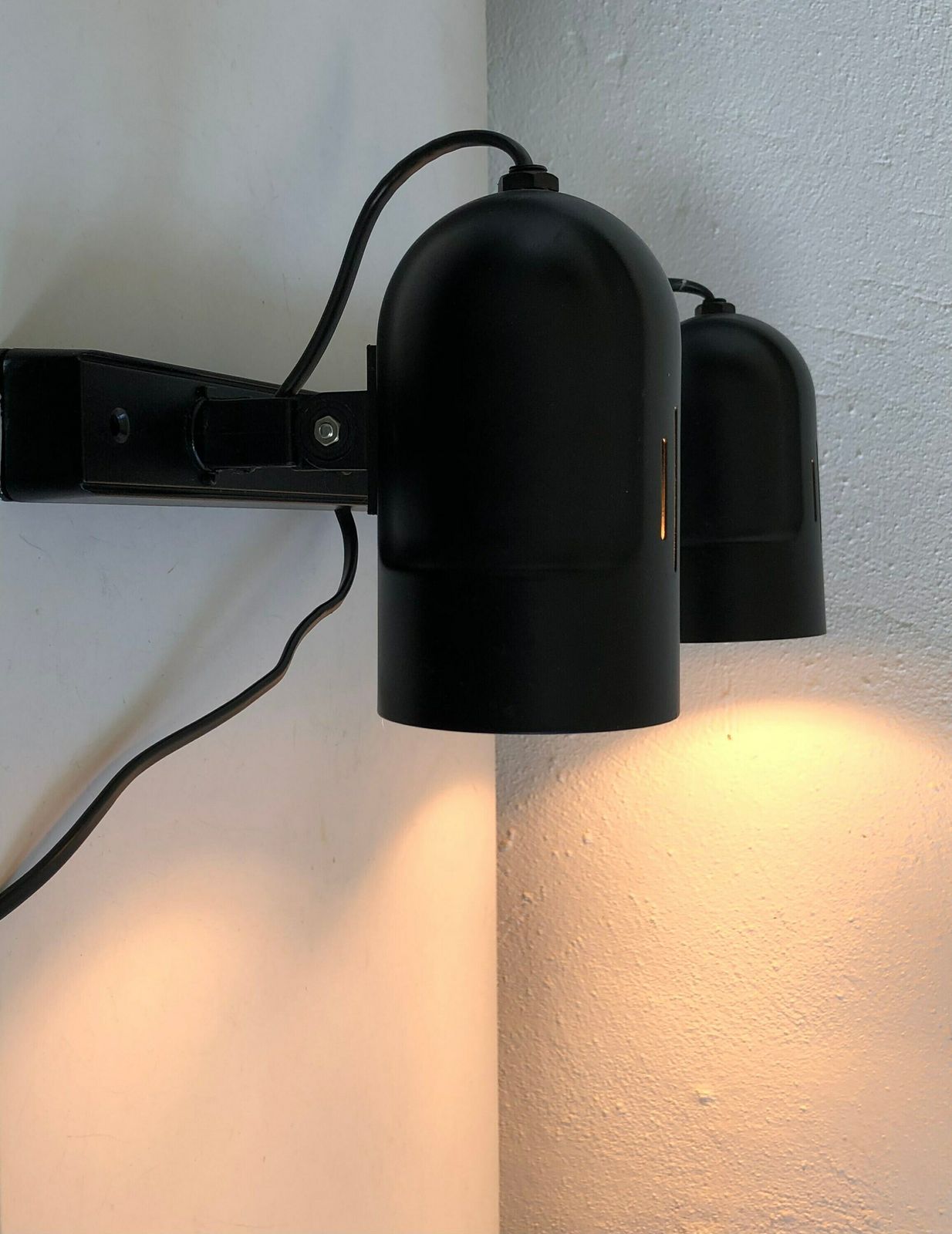 Pair Of Danish Postmodern Spots In Black Metal And Plastic   Design From Nordlux photo Lighting