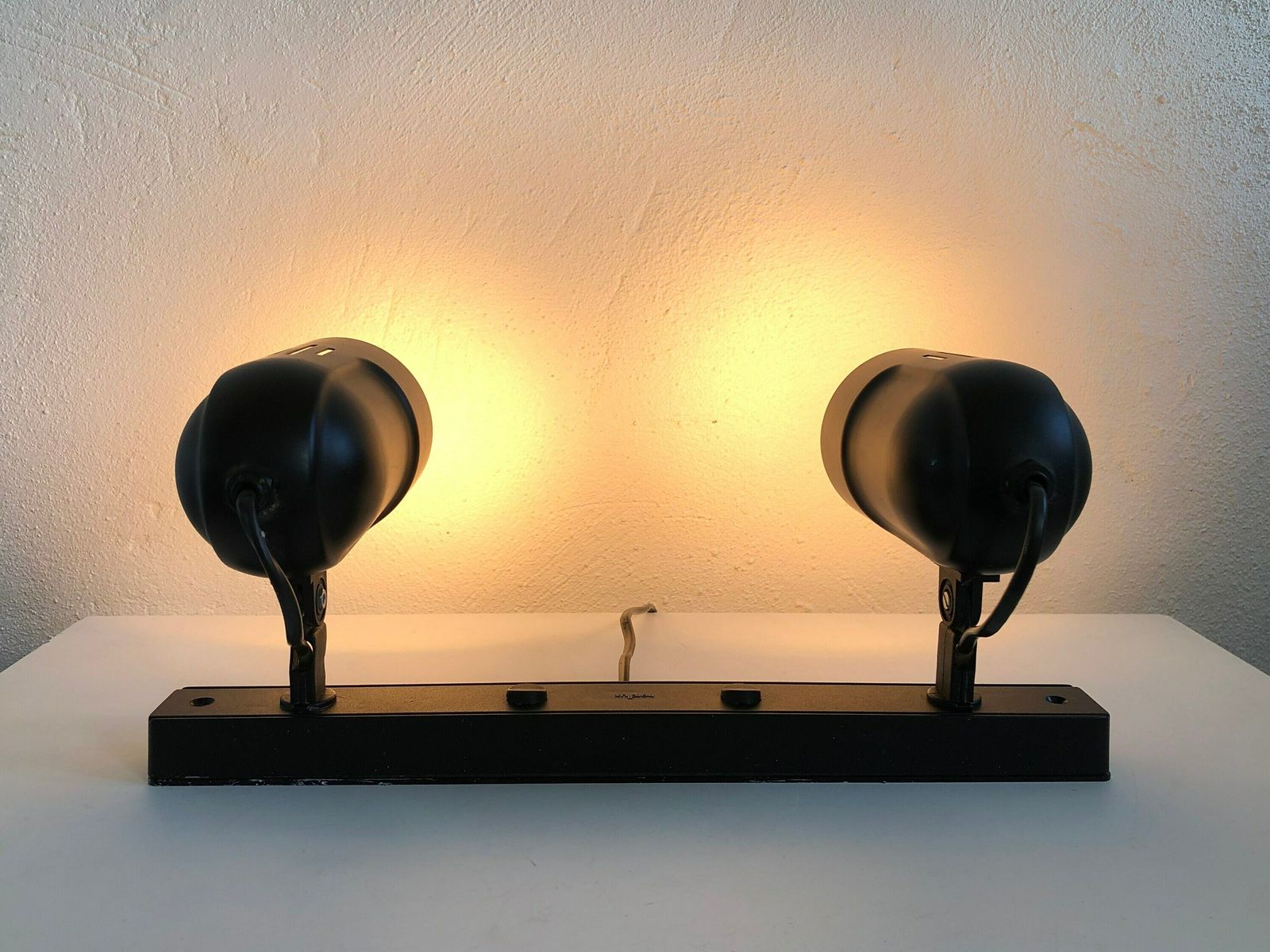 Pair Of Danish Postmodern Spots In Black Metal And Plastic   Design From Nordlux photo vinterior