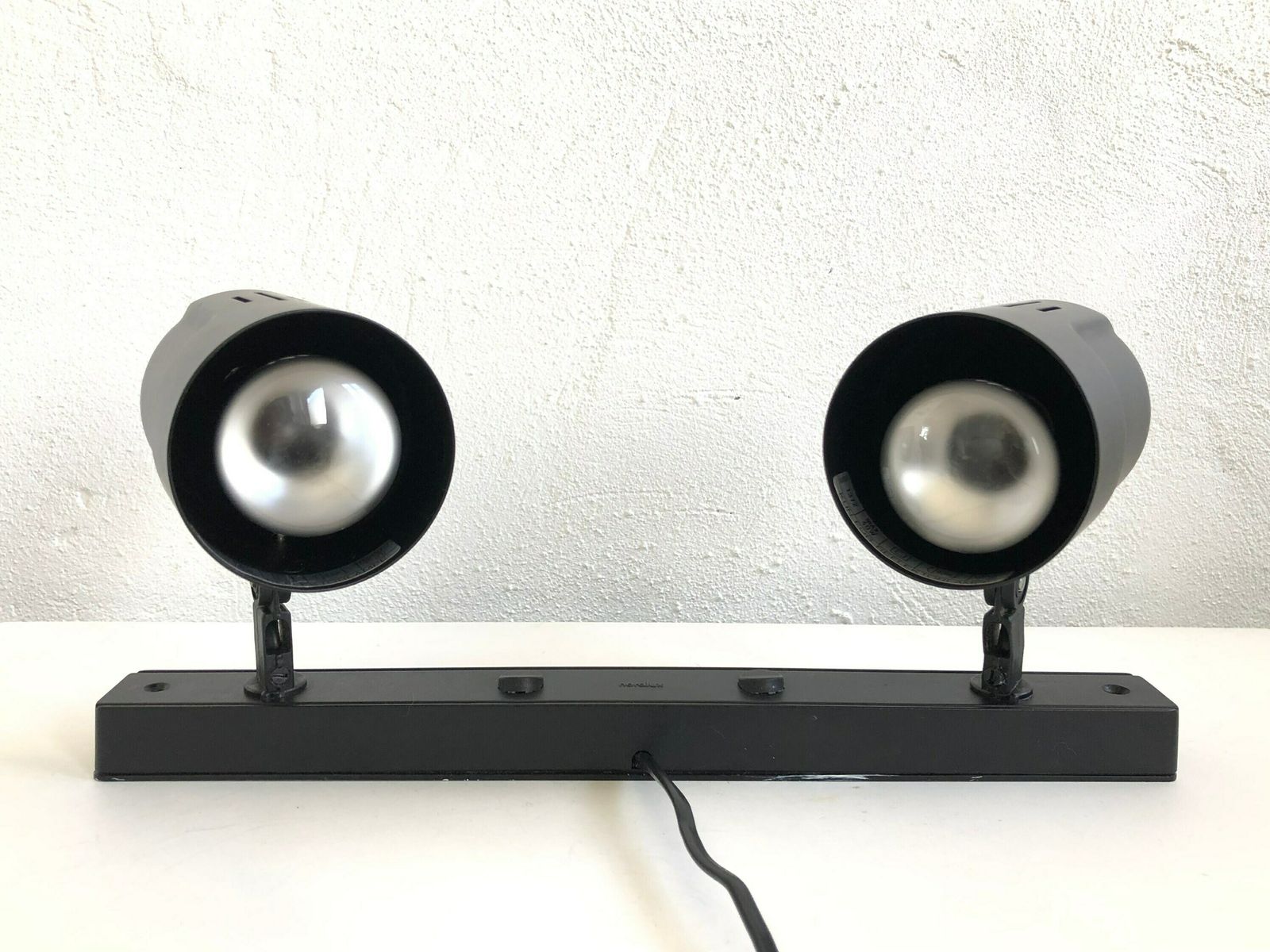 Pair Of Danish Postmodern Spots In Black Metal And Plastic   Design From Nordlux photo buy